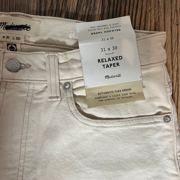 Madewell Relaxed Taper Jeans Vintage Canvas Men's Size 31x30 NWT NU097 - Picture 3 of 5